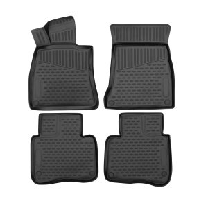 Mercedes S Class AMG Floor Mats - Omac - Rubber TPE 4 Pcs - Black - '13-'17